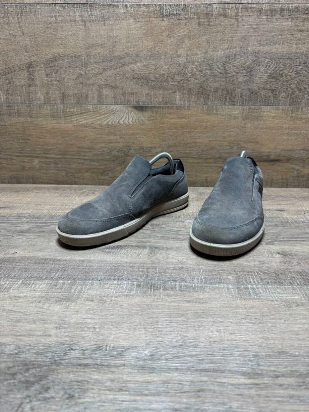 Ecco Ennio Moonless Grey Suede Slip On Shoe Men's Size EU 41